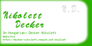 nikolett decker business card